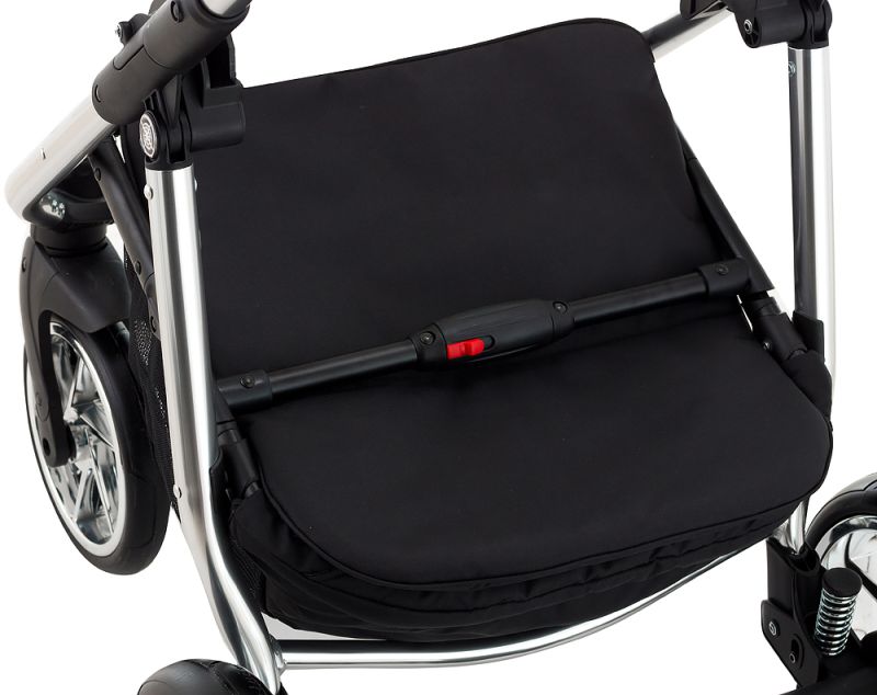 Коляска 2 в 1 Adamex Hybryd Plus Polar (Chrome) BR611 черный (розовый люрекс)- светло-розовая кожа (выдавленная точка)