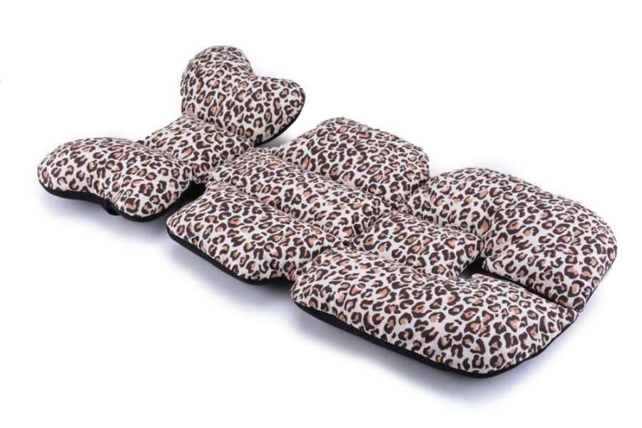 Матрац в коляску та автокрісло Cottonmoose Air 828/79/101 pantera cotton siatka szara (леопардовий, чорна