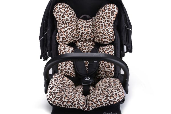 Матрац в коляску та автокрісло Cottonmoose Air 828/79/101 pantera cotton siatka szara (леопардовий, чорна