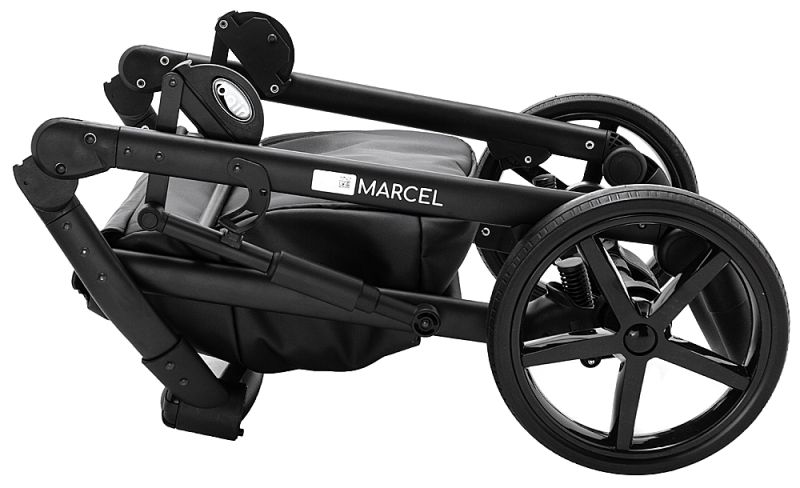 Коляска 2 в 1 Bair Marcel шкіра 100% BM-44 рожевий (пудра)
