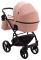 Коляска 2 в 1 Bair Marcel кожа 100% BM-44 розовый (пудра)