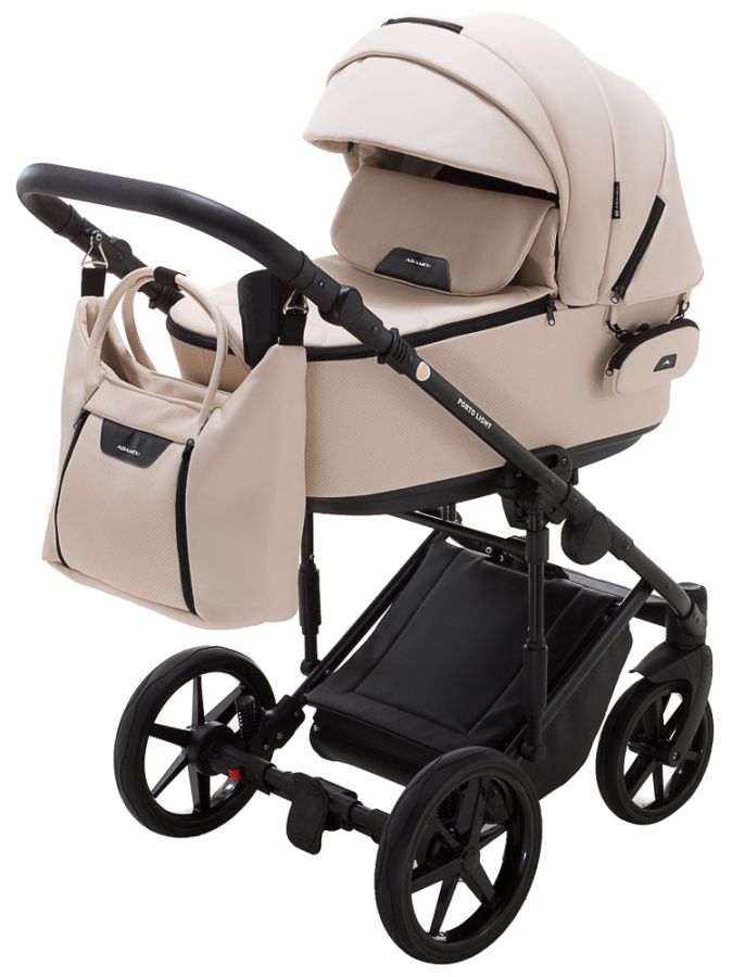 Коляска 2 в 1 Adamex Porto Light ECO кожа 100% SA-8 бежевый