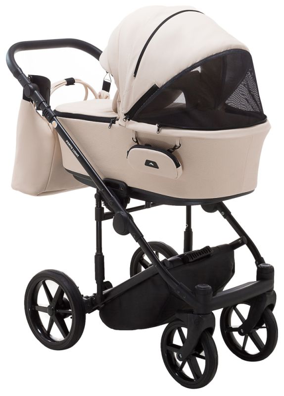 Коляска 2 в 1 Adamex Porto Light ECO кожа 100% SA-8 бежевый