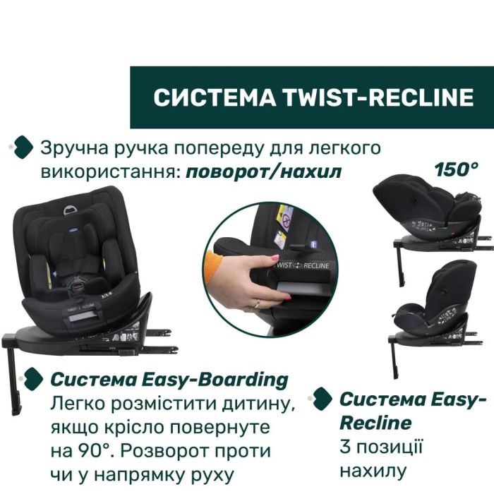 Автокресло Chicco EverOne i-Size, группа 0+/1/2/3 Black