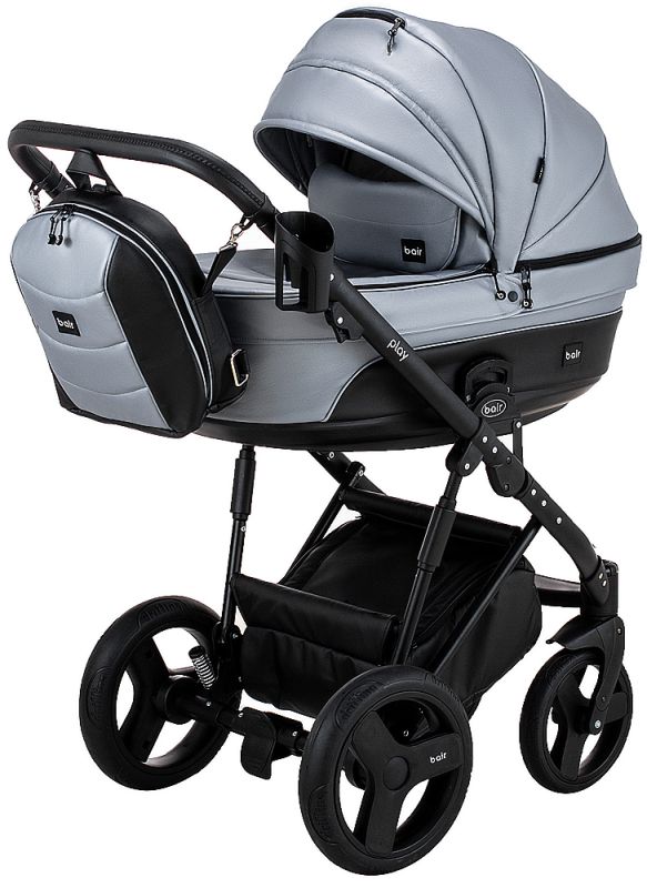 Коляска 2 в 1 Bair Play Plus BPL-110 сірий (перламутр) - чорний