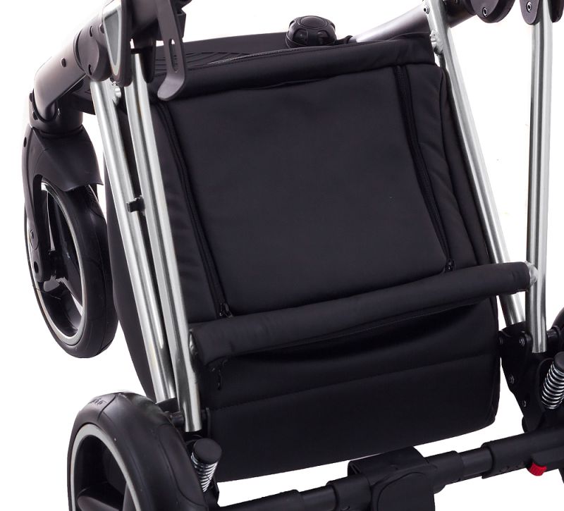 Коляска 2 в 1 Adamex Mimi Polar (Chrome) CR448 персиковый - розовая (пудра) кожа (выдавленная точка)