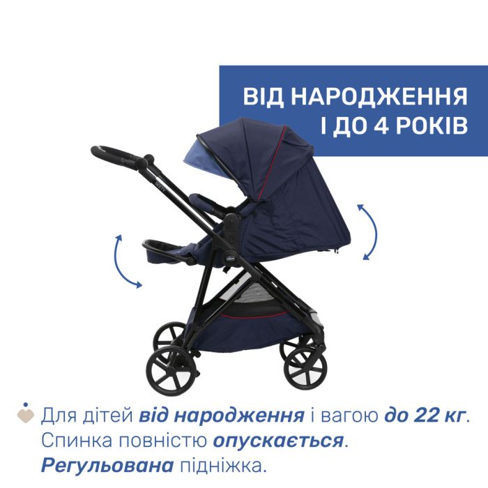 Коляска 2 в 1 Chicco Seety Oxford Blue