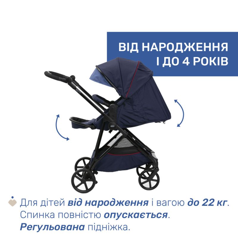 Коляска 2 в 1 Chicco Seety Oxford Blue