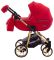 Коляска 2 в 1 Adamex Hybryd Plus Polar (Gold) Кожа 100% BR313 красный кожа (выдавленная точка) - красный кожа