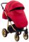 Коляска 2 в 1 Adamex Hybryd Plus Polar (Gold) Кожа 100% BR313 красный кожа (выдавленная точка) - красный кожа