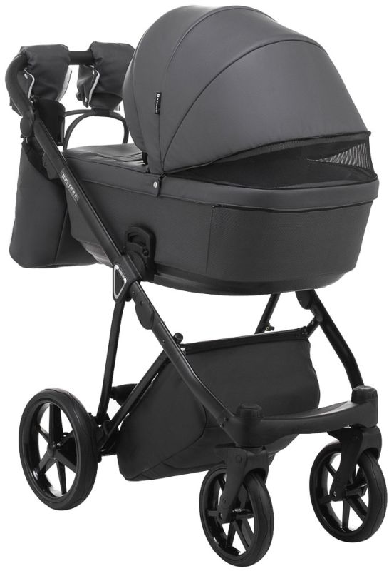 Коляска 2 в 1 Adamex Belissa ECO кожа 100% SA-4 темно-серый