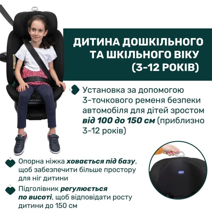 Автокресло Chicco EverOne i-Size, группа 0+/1/2/3 Black