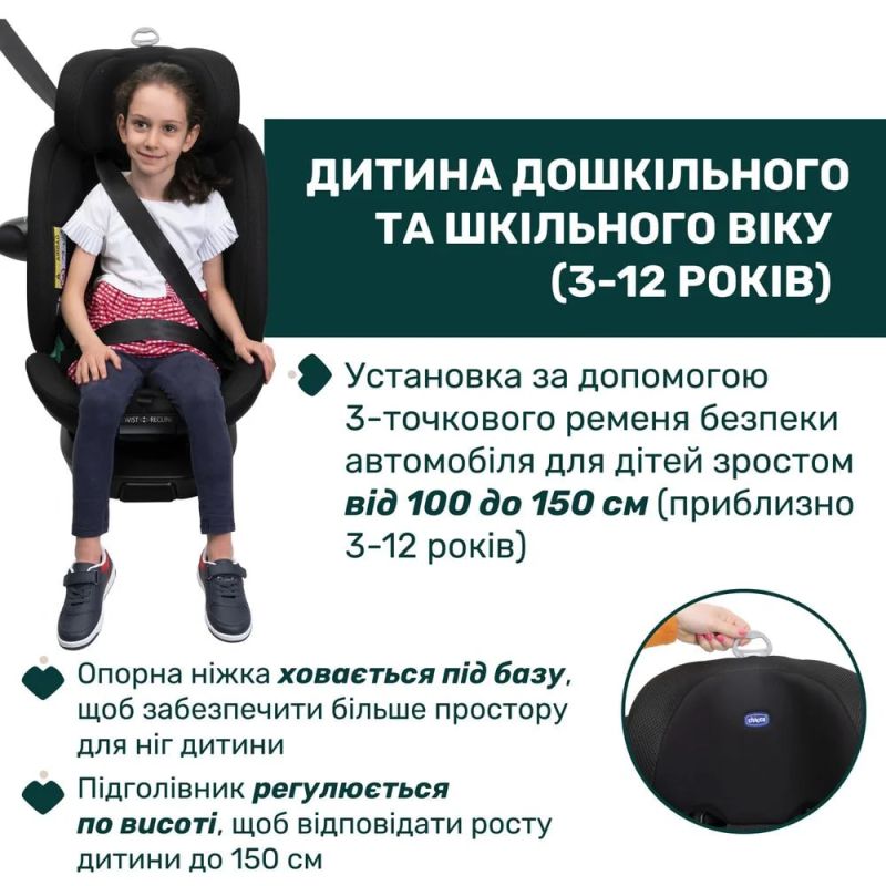 Автокрісло Chicco EverOne i-Size, група 0+/1/2/3 Black