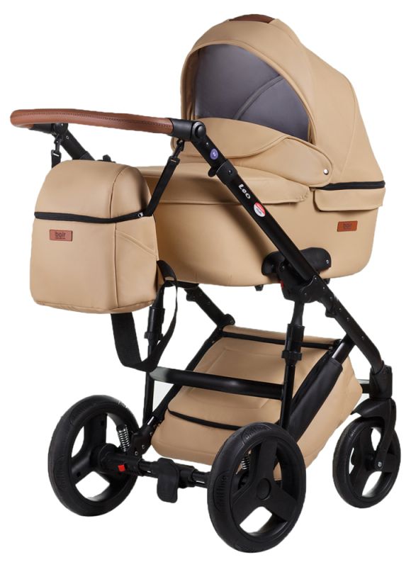 Коляска 2 в 1 Bair Leo шкіра 100% GN-44 бежевий