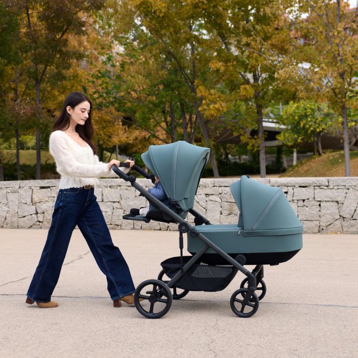 Коляска 2 в 1 для двійні Anex Modu Double Greeny