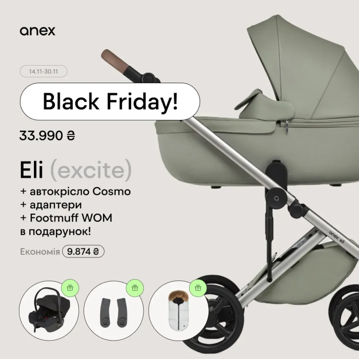 Коляска 2 в 1 Anex Eli Excite Black Friday