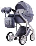 Коляска 2 в 1 Adamex Luciano jeans Q209 сірий (абстракція)