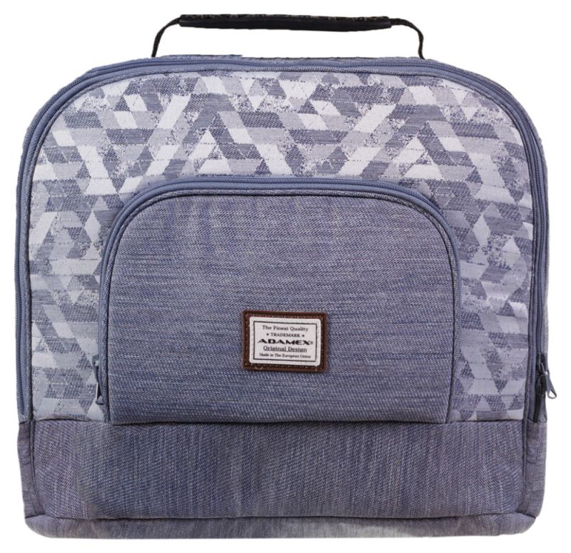 Коляска 2 в 1 Adamex Luciano jeans Q209 сірий (абстракція)