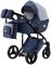 Коляска 2 в 1 Adamex Luciano jeans Y41 синий джинс - голубой (елочка)