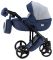 Коляска 2 в 1 Adamex Luciano jeans Y41 синий джинс - голубой (елочка)