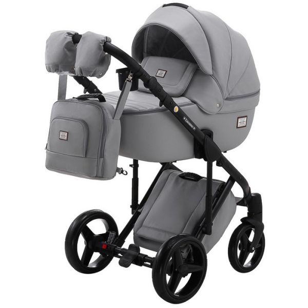 Коляска 2 в 1 Adamex Luciano шкіра 100% Q101CZ сірий