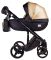 Коляска 2 в 1 Adamex Luciano кожа 100% Q255 черный - золото