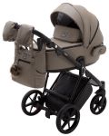 Коляска 2 в 1 Adamex Porto ECO кожа 100% SA-9 тёмный капучино