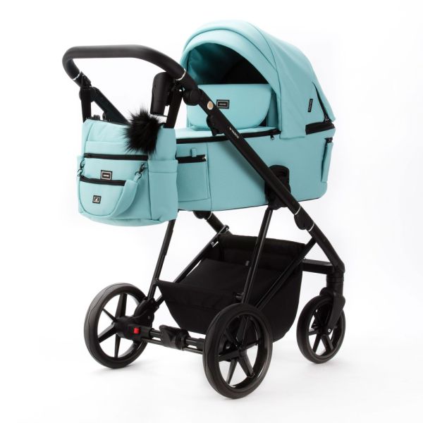 Коляска 2 в 1 Adamex Vasco SA-19  бирюза кожа
