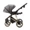 Коляска 2 в 1 Adamex Vasco TK-629 серая ткань золотая рама