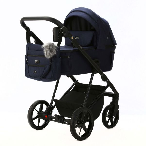 Коляска 2 в 1 Adamex Vasco TK-67 синий ткань