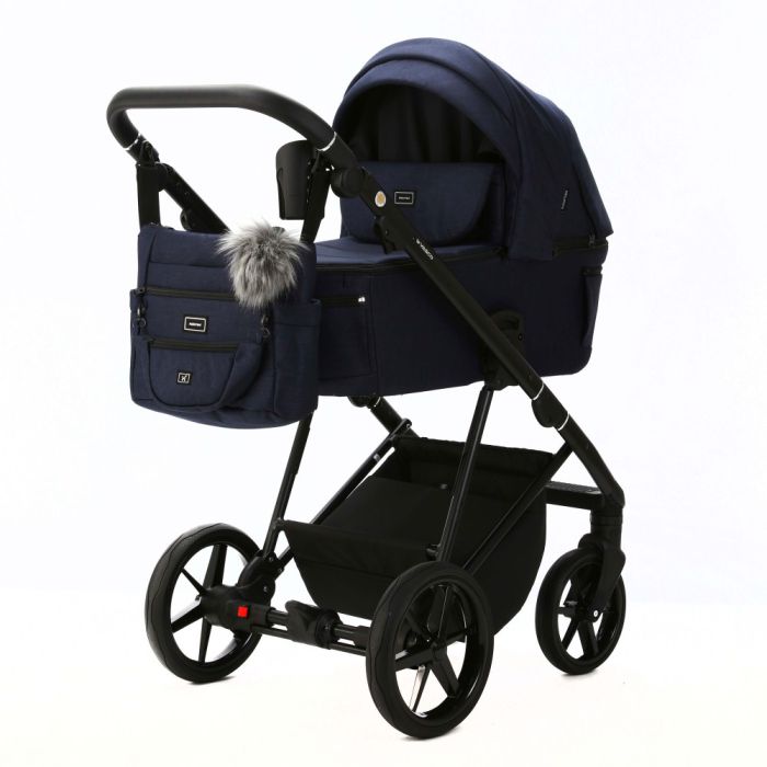 Коляска 2 в 1 Adamex Vasco TK-67 синий ткань