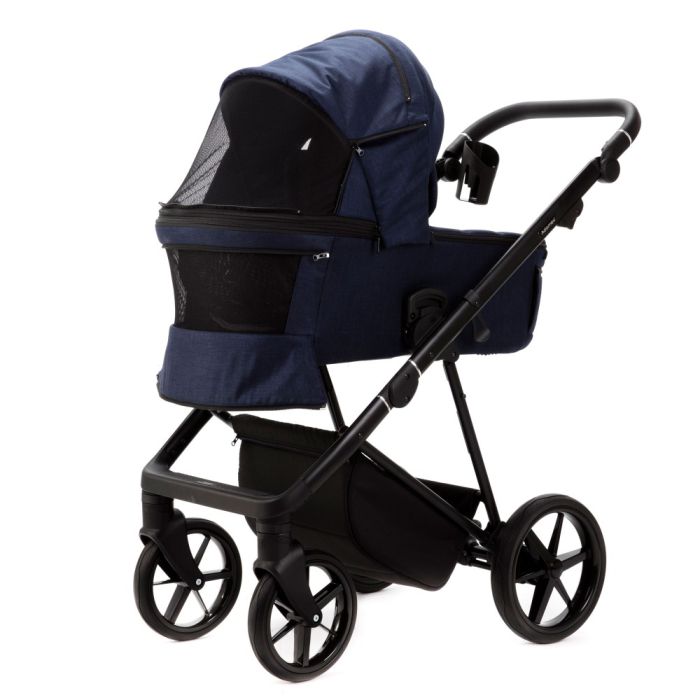 Коляска 2 в 1 Adamex Vasco TK-67 синий ткань