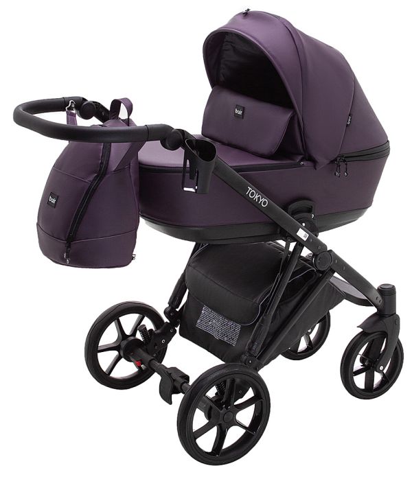 Коляска 2 в 1 Bair Tokyo кожа 100% 71 фиолетовый