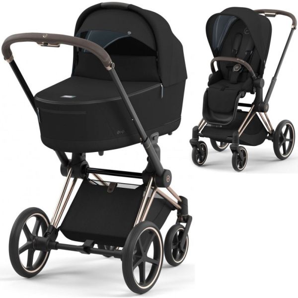 Коляска 2 в 1 Cybex Priam 4.0 Sepia Black шасси Rosegold