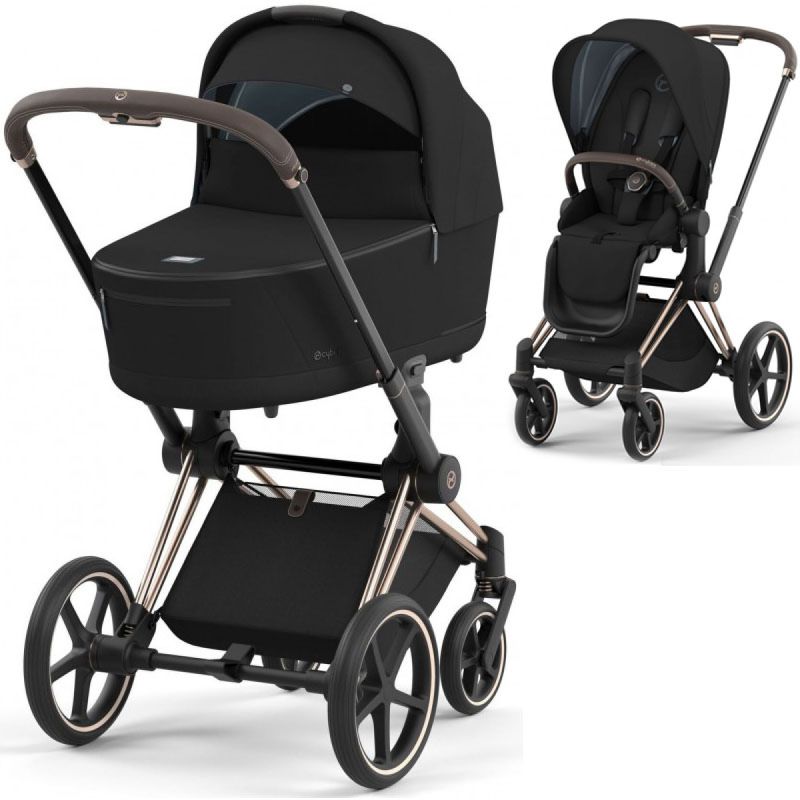 Коляска 2 в 1 Cybex Priam 4.0 Sepia Black шасі Rosegold