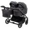 Коляска 2 в 1 для двойни Adamex Leo Duo Eco Black (SA-2)