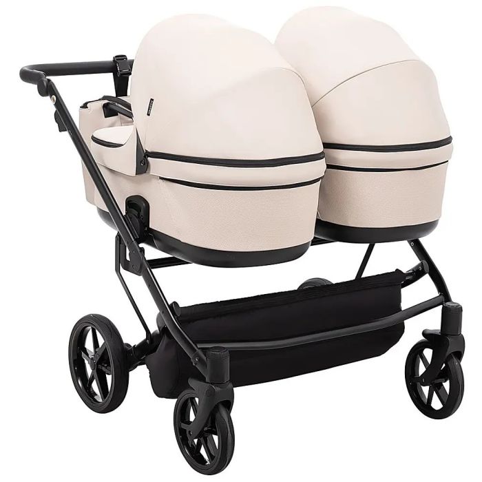 Коляска 2 в 1 для двойни Adamex Leo Duo Eco Latte (SA-7)
