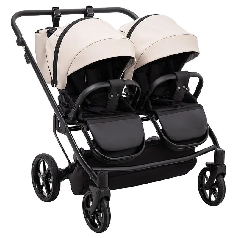 Коляска 2 в 1 для двойни Adamex Leo Duo Eco Latte (SA-7)