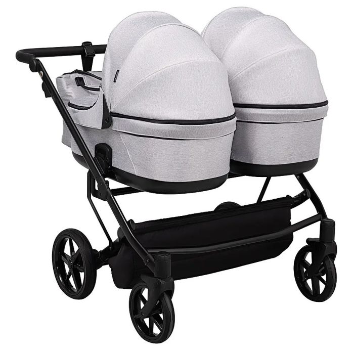 Коляска 2 в 1 для двойни Adamex Leo Duo Tip Light Grey (TК-1)