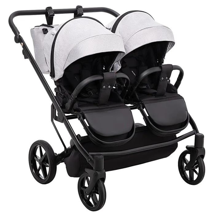 Коляска 2 в 1 для двойни Adamex Leo Duo Tip Light Grey (TК-1)