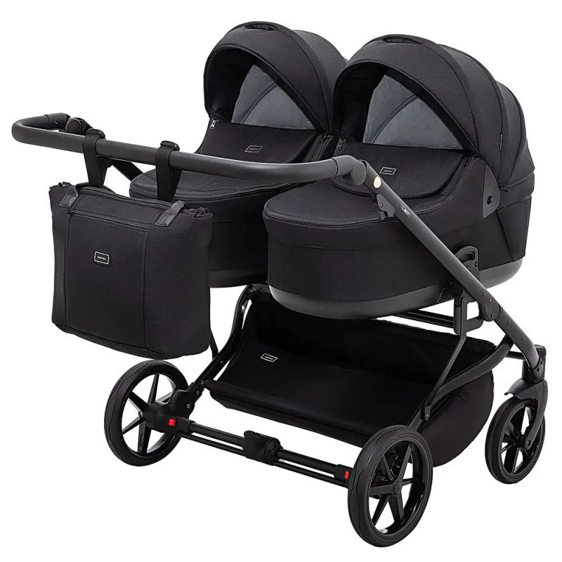 Коляска 2 в 1 для двойни Adamex Leo Duo Tip Black (TК-53)
