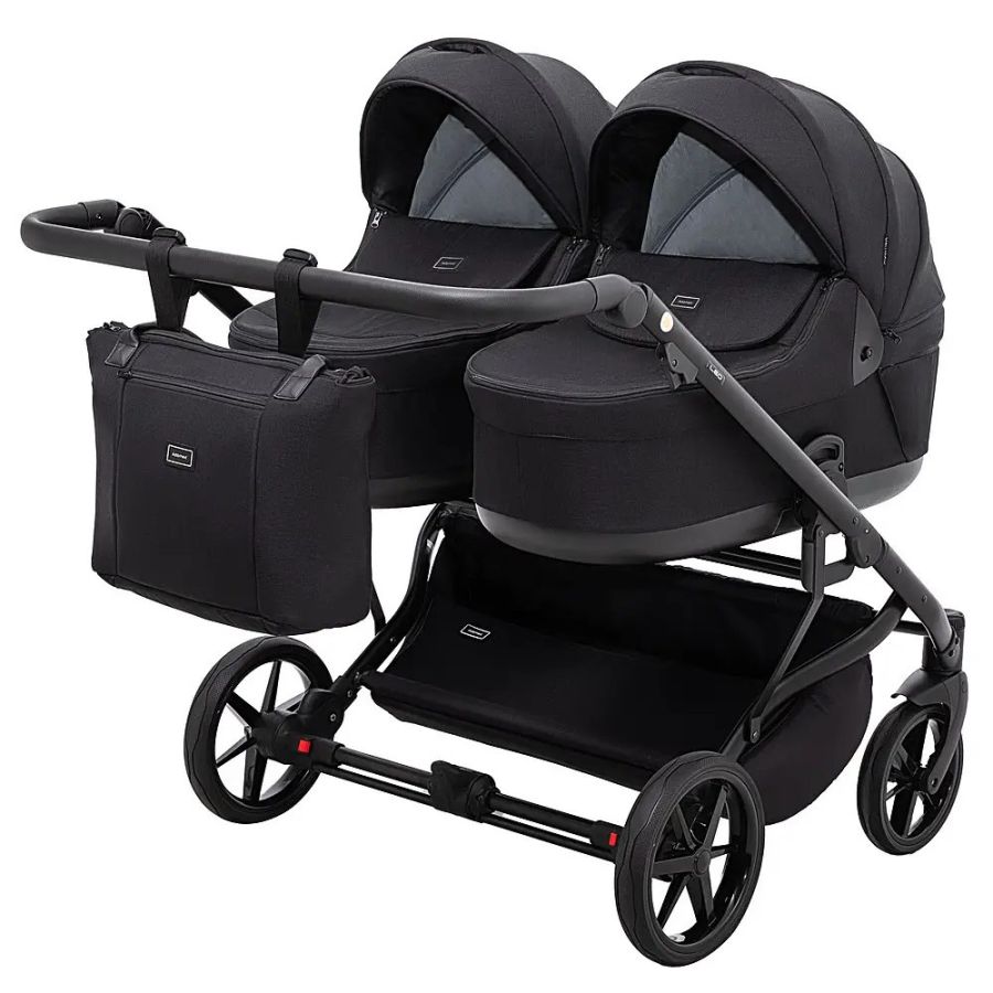 Коляска 2 в 1 для двойни Adamex Leo Duo Tip Black (TК-53)