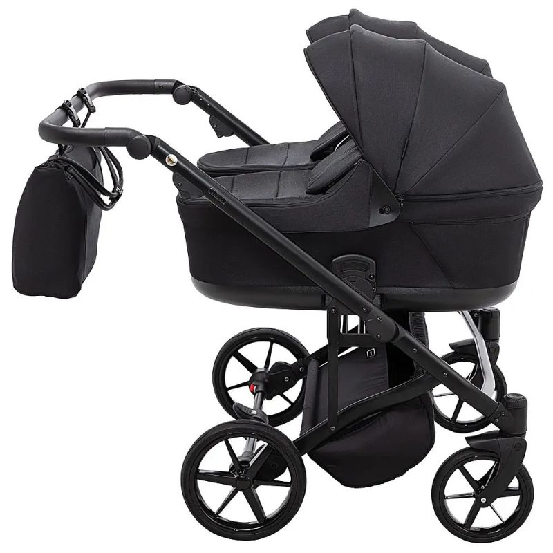 Коляска 2 в 1 для двойни Adamex Leo Duo Tip Black (TК-53)