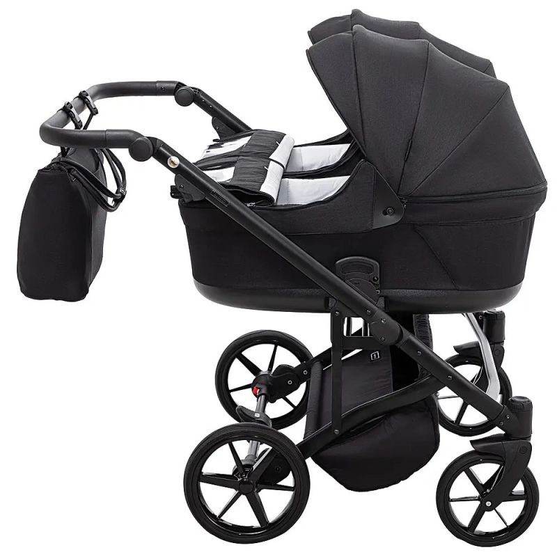 Коляска 2 в 1 для двойни Adamex Leo Duo Tip Black (TК-53)