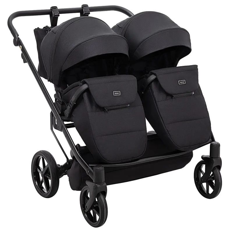Коляска 2 в 1 для двойни Adamex Leo Duo Tip Black (TК-53)