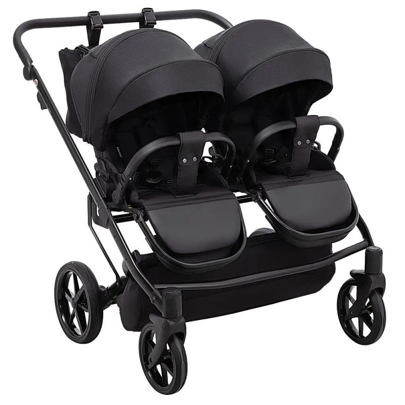 Коляска 2 в 1 для двойни Adamex Leo Duo Tip Black (TК-53)