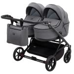 Коляска 2 в 1 для двойни Adamex Leo Duo Tip Graphite (TК-57)