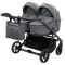 Коляска 2 в 1 для двойни Adamex Leo Duo Tip Graphite (TК-57)