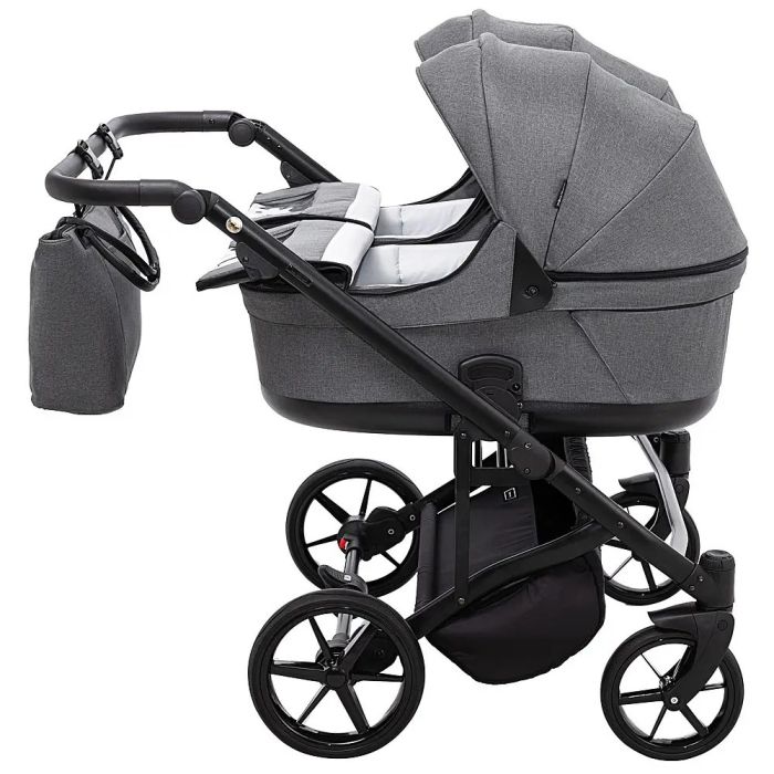 Коляска 2 в 1 для двойни Adamex Leo Duo Tip Graphite (TК-57)