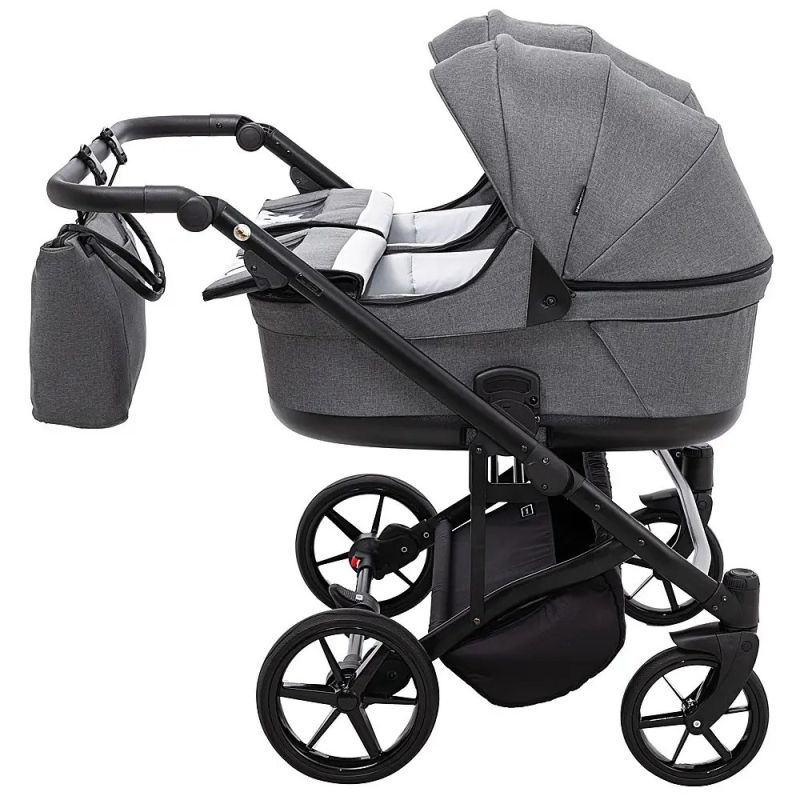 Коляска 2 в 1 для двойни Adamex Leo Duo Tip Graphite (TК-57)